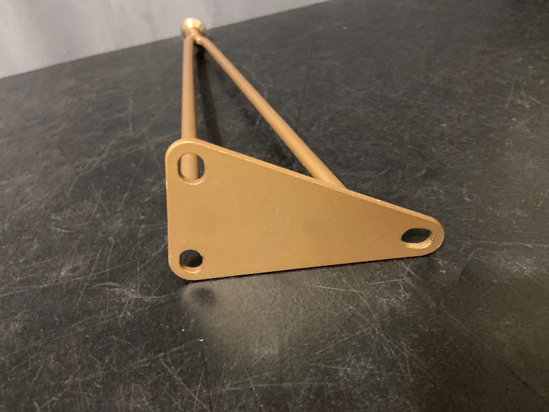 Photo 1 of DIY (13'') 2-rod V-shape with a triangular mounting plate Gold-finished hairpin legs are commonly used for DIY furniture projects like coffee tables, desks, or cabinets
