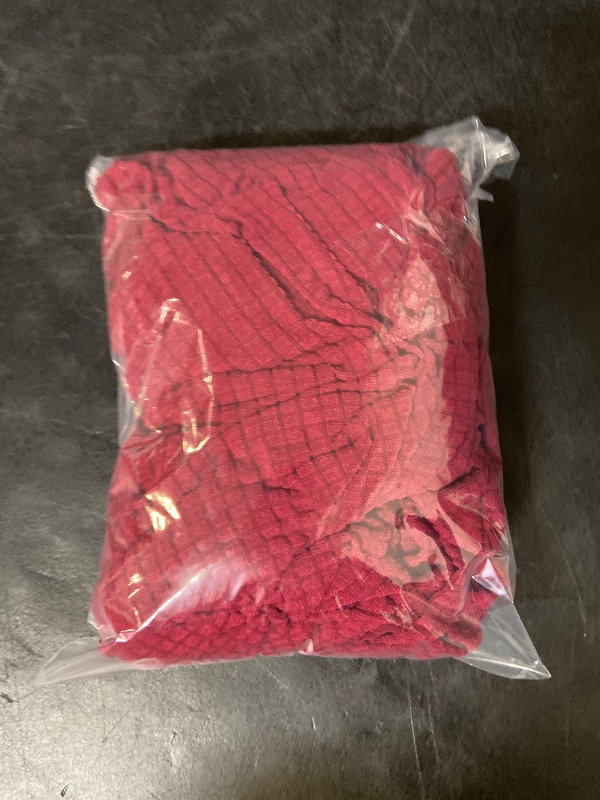 Photo 1 of 6pk 11" Round Bar Stool Cover, 6 Pack Elastic Bar Stool Cover Washable Seat Covers for Diameter 11"-14" Chair, Burgundry
