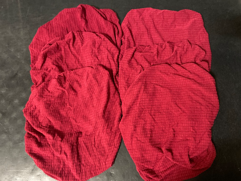 Photo 1 of 6pk 11" Round Bar Stool Cover, 6 Pack Elastic Bar Stool Cover Washable Seat Covers for Diameter 11"-14" Chair, Burgundry
