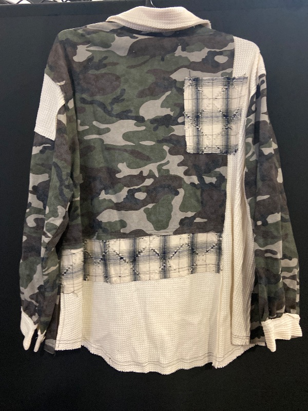Photo 1 of Size L Pieced Camo Oversized Shacket
