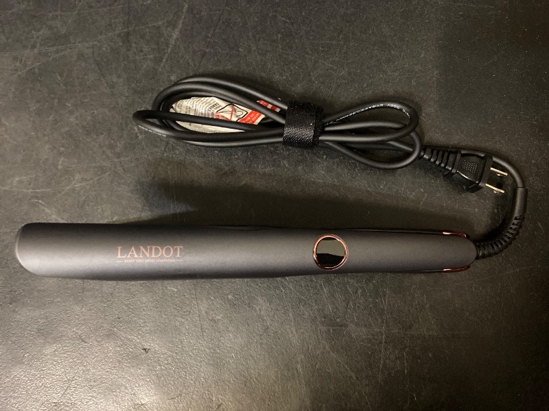 View 3 of LANDOT 2-in-1 Hair Straightener & Curling Iron - Create Salon Waves, Curls & Straight Styles Floating Plates, Anti-Frizz & Tangle-Free | Dual Voltage, Temp 250-450°F for All Hair Types