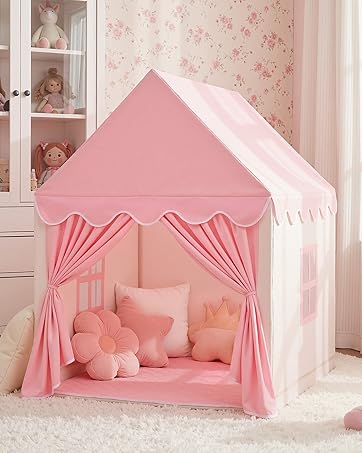 Photo 1 of Girls Large Fairy Playhouse for Kids Princess Castle Tent Gift Toys for Girl Toddler Children Play House (Pink)