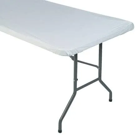 Photo 1 of 2 Pack Stretch Spandex Table Covers (White, 6 Foot)
