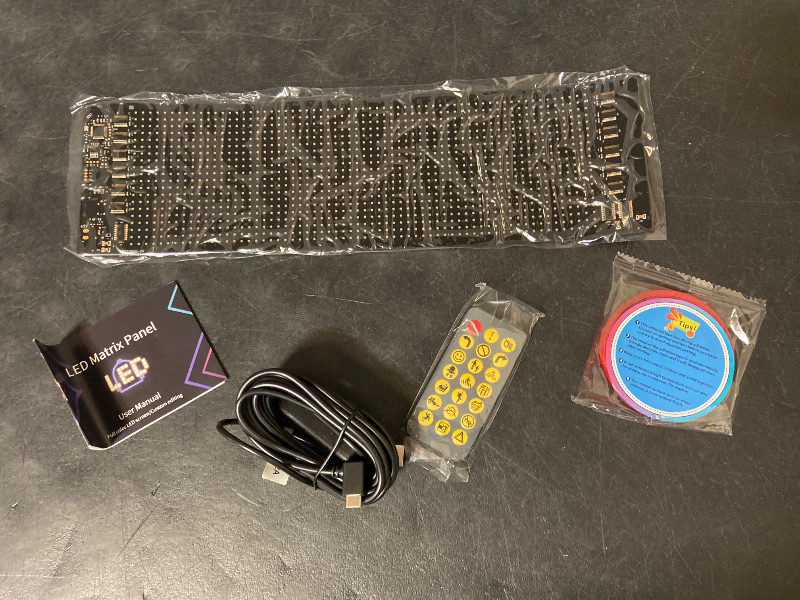 Photo 1 of LED Matrix Panel USB Flexible Colorful DIY Programmable App Remote Control 20*64