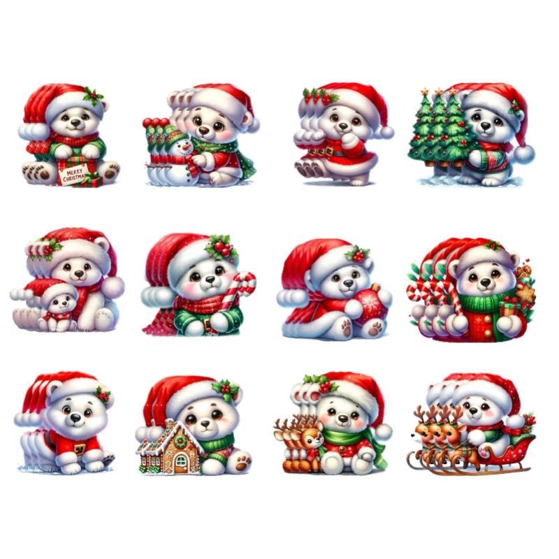 Photo 1 of 24PCS Christmas Wooden Ornaments - 12 Unique Patterns with Hemp Rope | Xmas Tree, Home & Garden Decor