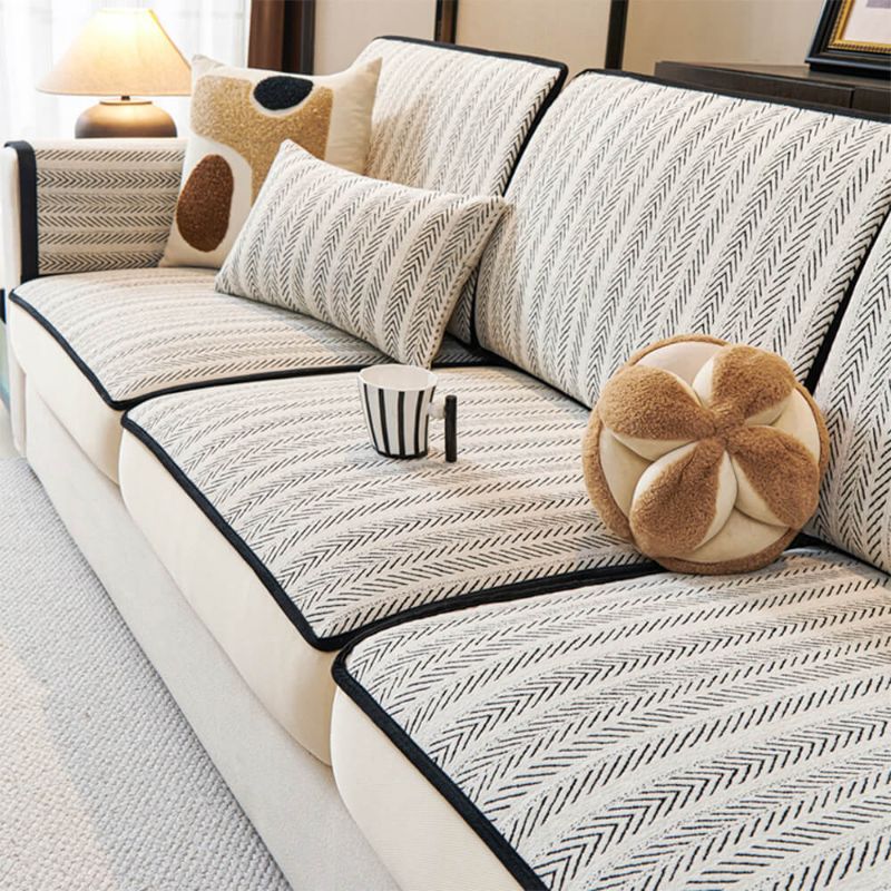 Photo 1 of 7pc Classic Retro Stretch Chenille Sofa Cover – Full Protection with Elegant Design