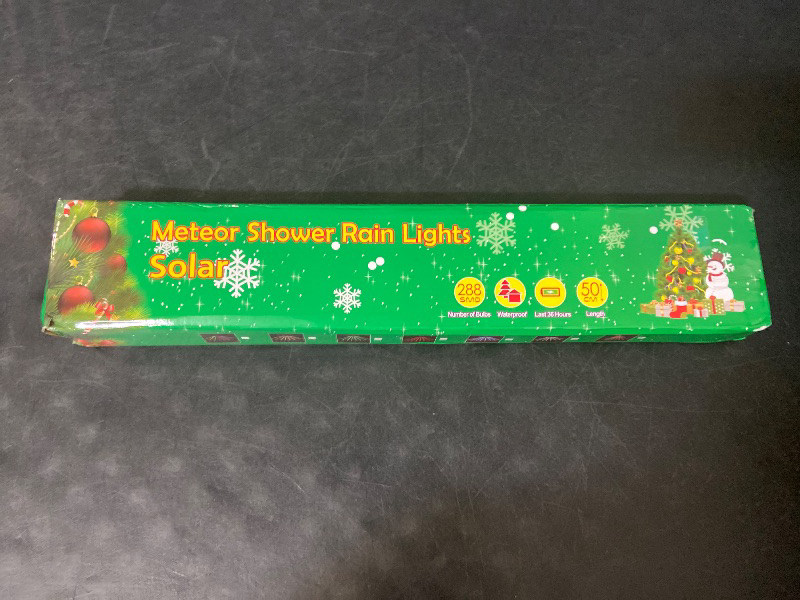 Photo 1 of 1set Solar Shower Lights Tube String Lights Outdoor Decor Modes for Christmas Weddings Parties and Garden Decorations Solar Panel and Remote Control
