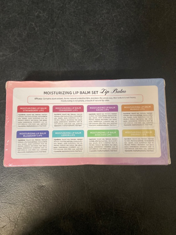 Photo 1 of 8-Pack Fruit Flavor Lip Balm Set, Mini Lip Mask for Daily Moisture & Overnight Care Helps Soothe Dry Lips
