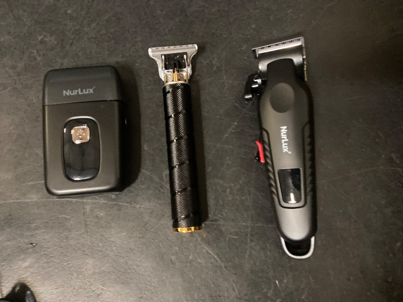Photo 1 of 3pcs Men'S Professional Hair & Beard Grooming Kit - Cordless Clippers with LED Display, Precision Trimmer Set, USB Rechargeable, for Home Use, Perfect Holiday Gift
