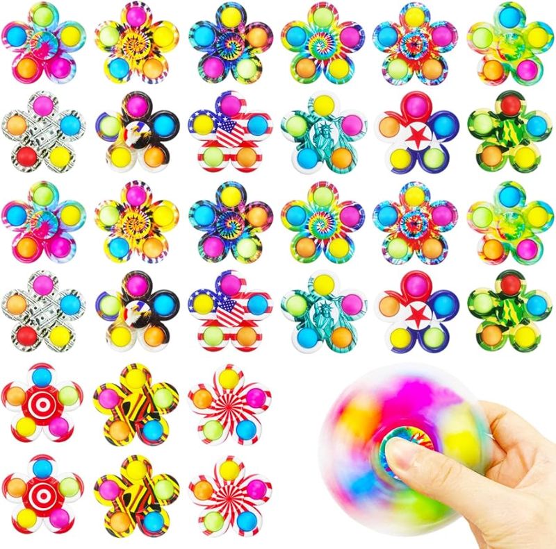Photo 1 of 50 Pack Halloween Party Favors Fidget Spinners for Kids, Sensory Fidget Toys, Return Gifts for Birthday Party Goodie Bags Stuffers for Kids Spinners Treasure Box Toys Classroom Rewards for Students
