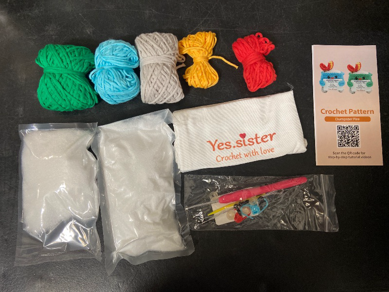 Photo 1 of DIY Yes.Sister Amigurumi Crochet Kit: Emotional Support Dumpster Decor Fire Pattern