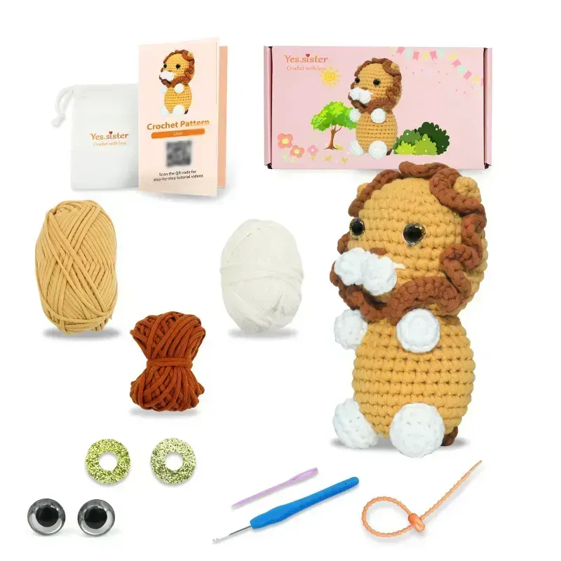 Photo 1 of DIY Yes.Sister Amigurumi Crochet Kit: Cute Lion Pattern