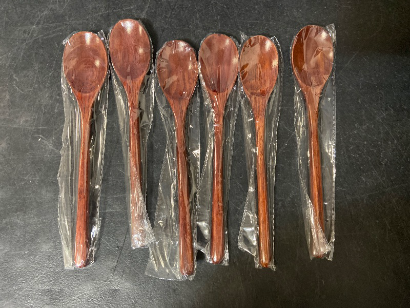 Photo 1 of 6pcs 9in Wooden Spoons, Soup Spoons Set, Long Handle Wooden Utensils for Cooking, Tasting, Serving, Stirring and Mixing (6pcs 9in)
