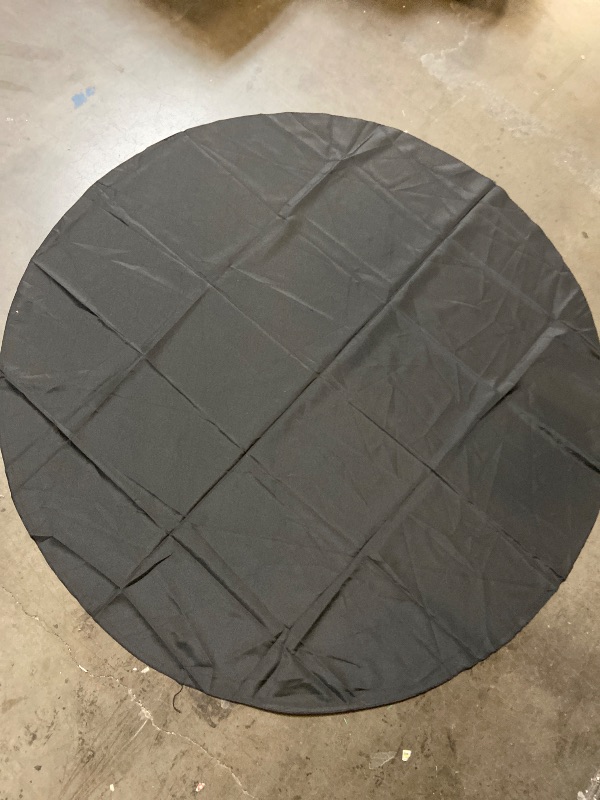Photo 1 of  Black Round Tablecloth 60 Inch Polyester Fabric Table Cloth