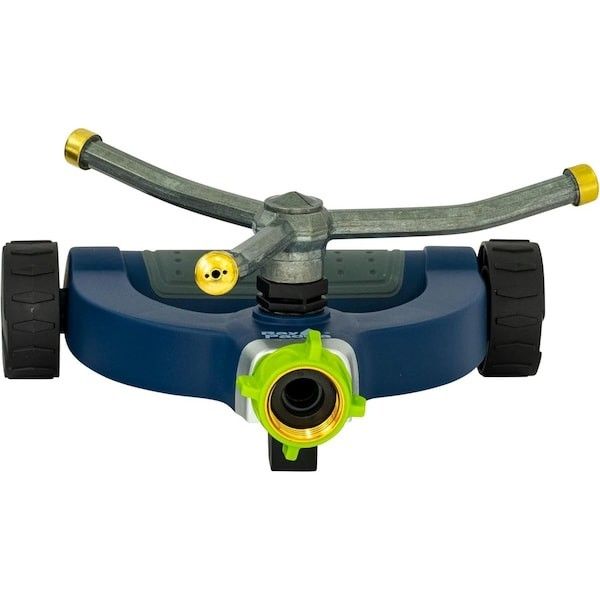 Photo 1 of 3-Arm Metal Revolving Whirling Sprinkler on Weighted Wheel Base
