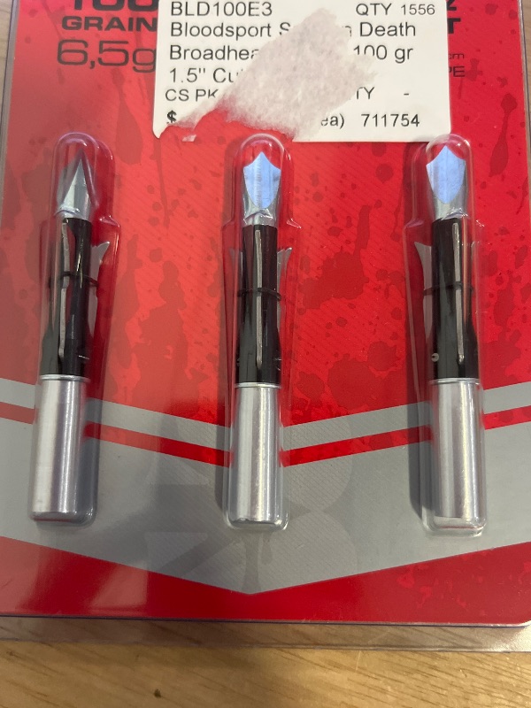 View 2 of Bloodsport Archery Sudden Death 100 Grain Broadhead 3 Pack New