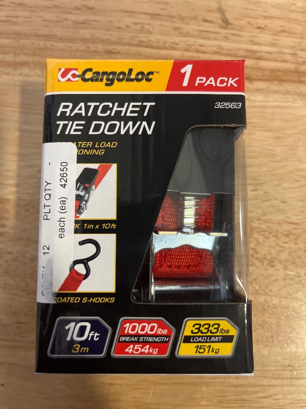 Photo 1 of Cargoloc 32573 8 Ft. 1000 Lbs Racheting Tie Down S-Hooks Camo
