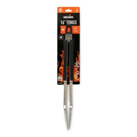 View 1 of Dropkick Your Old Tongs GRILLHOGS 16-Inch Barbecue Tongs Are the Only Equipment That Can Handle Your Massive Meat Stainless Steel + Soft Grip Dishw
