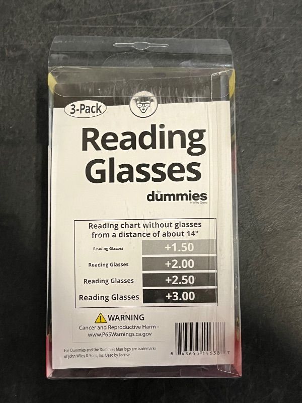Photo 1 of 3 Pack Reading Glasses for Dummies +1.50
