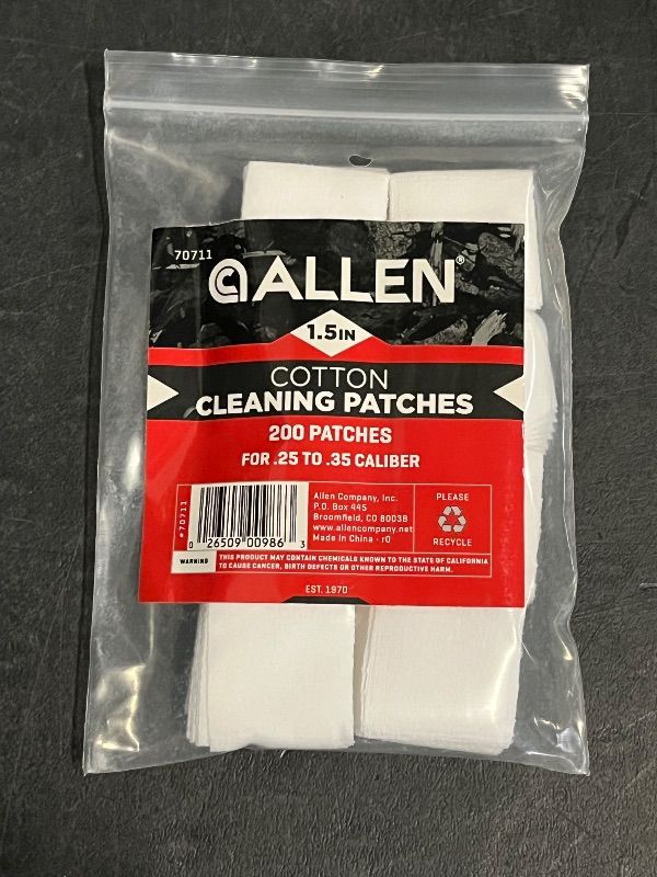 Photo 1 of Cotton Cleaning Patches for .25 .35 Calib , 200 Patches