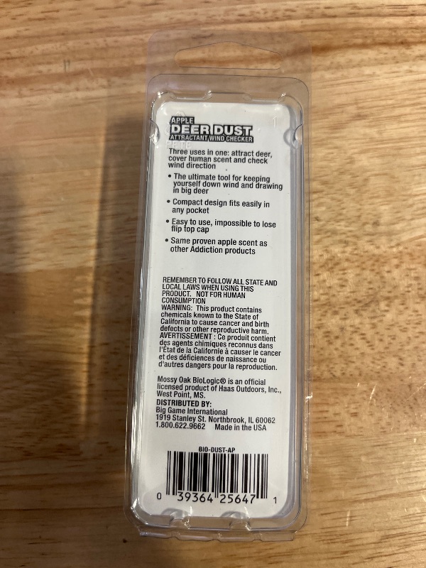 Photo 1 of Bio Logic Deer Dust Attractant/Wind Checker Apple Scent
