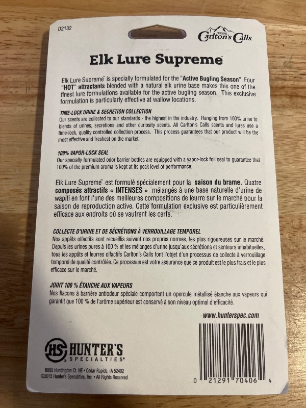 Photo 1 of Carlton's Calls Elk Lure Supreme
