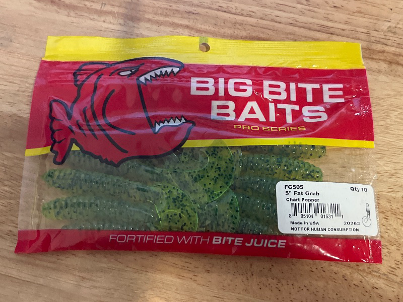Photo 1 of Big Bite Baits 5" Fat GRUB/Chartreuse Pepper (10 Pack)
