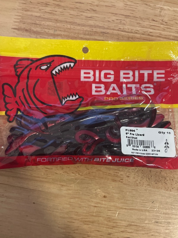 Photo 1 of Big Bite Baits 6" PRO Lizard/RED SHAD (10 Pack)
