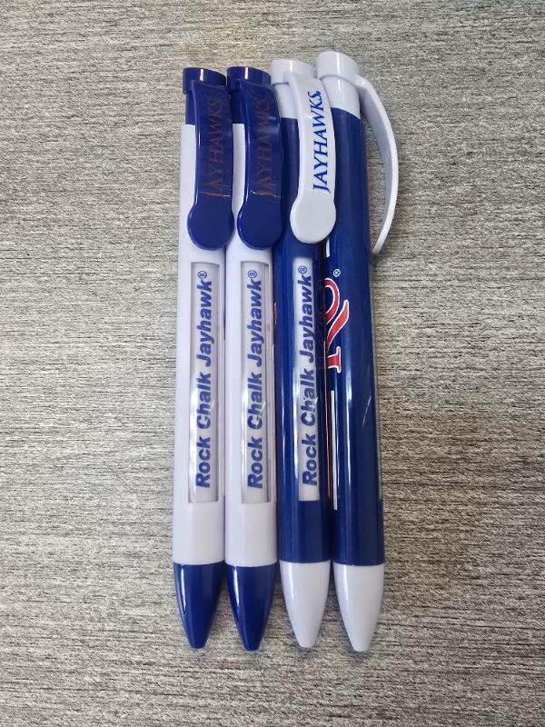 Photo 1 of Kansas JayHawks 4 Pack Greeting Pens NCAA Rotating Message Pens