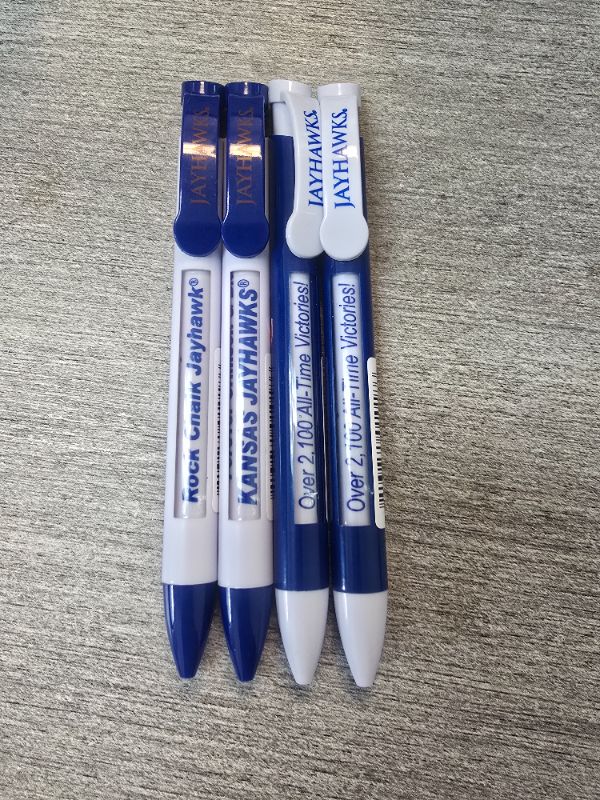 Photo 1 of Kansas JayHawks 4 Pack Greeting Pens NCAA Rotating Message Pens