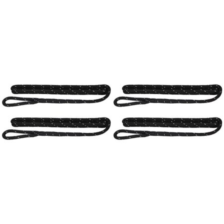 Photo 1 of BoatTector 3/8 in. X 6 Ft., Black Premium Double Braid Nylon Fender Line Value with Reflective Tracer (4-Pack)
