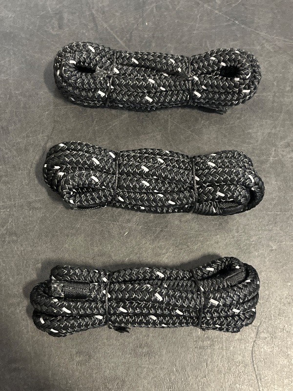 Photo 1 of BoatTector 3/8 in. X 6 Ft., Black Premium Double Braid Nylon Fender Line Value with Reflective Tracer (4-Pack)
