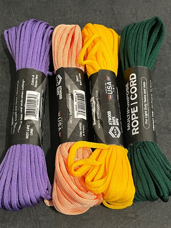 Photo 1 of Atwood Rope Multipurpose Core Nylon Parachute Cord Outside Survival Gear Made in USA | Lanyards, Bracelets, Handle Wraps, Keychain
