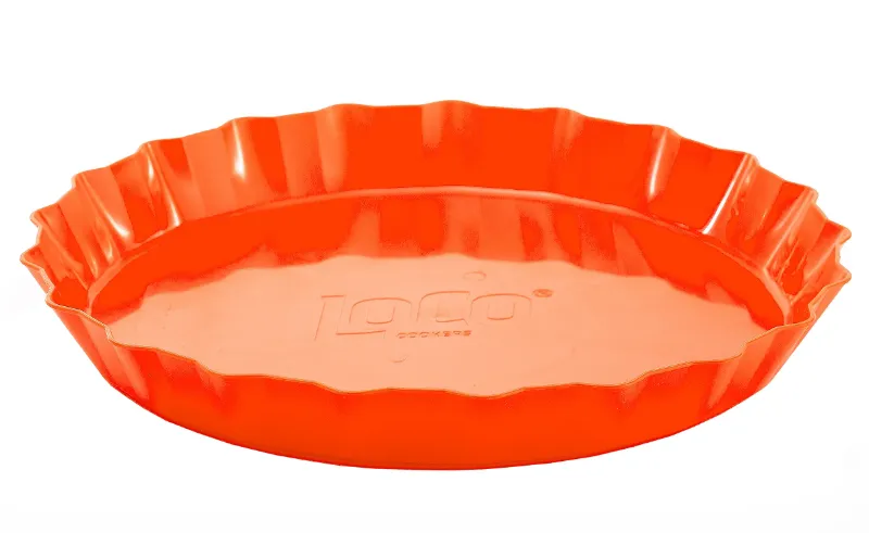 Photo 1 of (2 pack) LoCo Cookers Large Orange Plastic Party Platter – Deep Lip for Crawfish, Crabs ...
