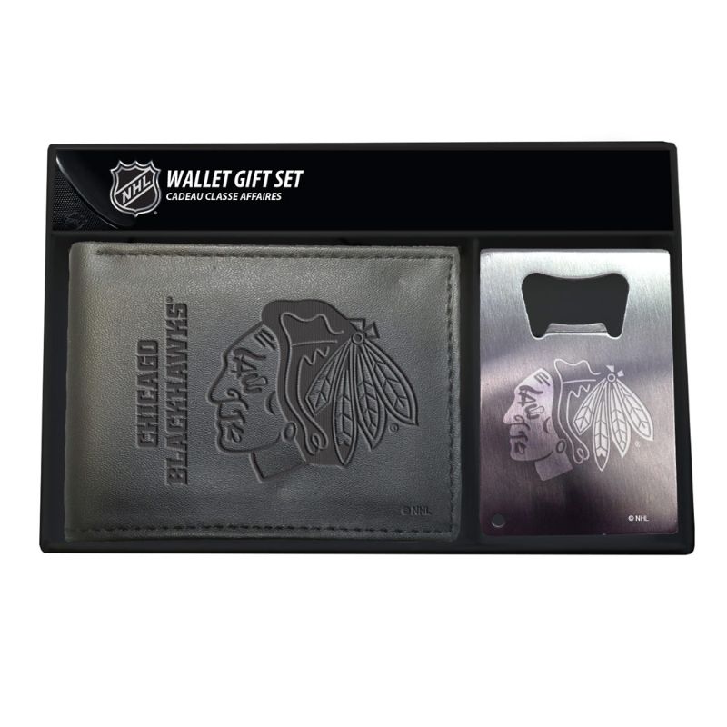 Photo 1 of Chicago Blackhawks Bi-Fold Wallet & Bottle Opener Gift Set - No Size