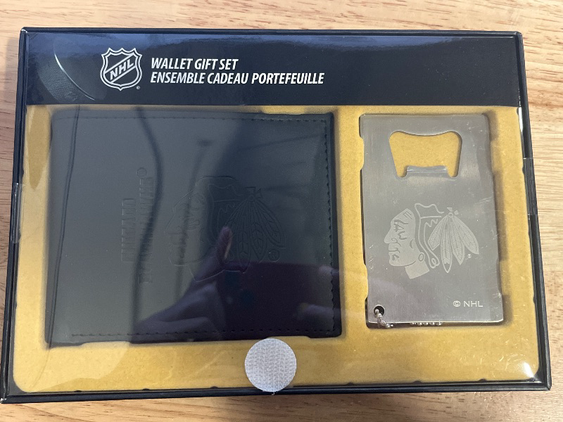 Photo 1 of Chicago Blackhawks Bi-Fold Wallet & Bottle Opener Gift Set - No Size