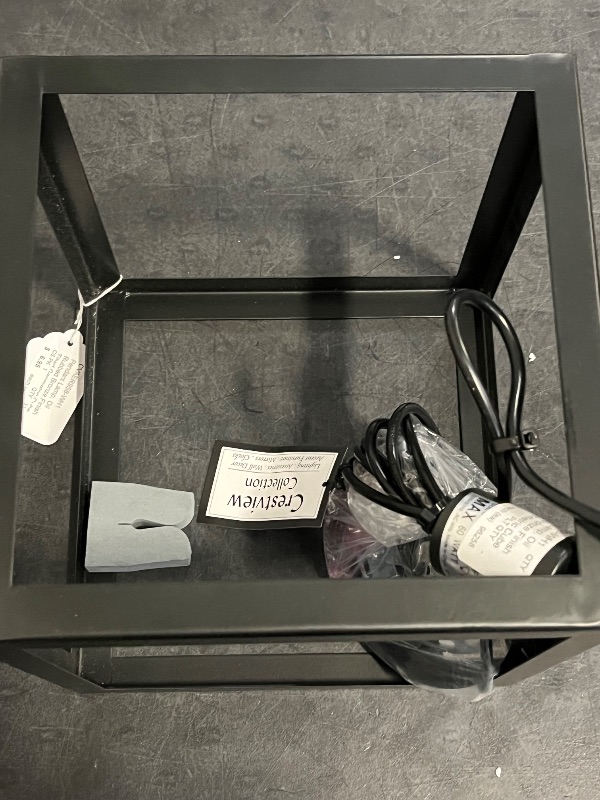 Photo 1 of Crestview Oil Rubbed Bronze Finish Tilted Geometric Cube Pendant Lamp 14 Inch
