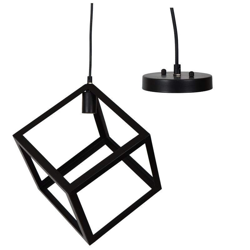 Photo 1 of Crestview Oil Rubbed Bronze Finish Tilted Geometric Cube Pendant Lamp 14 Inch
