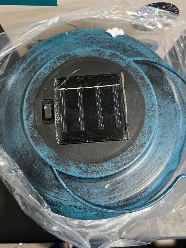 Photo 1 of Bliss Outdoors Solar LED Lantern W Olive Leaf Design Hand Painted Finish
