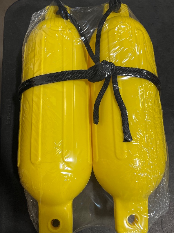 Photo 1 of BoatTector Inflatable Fender Value 2-Pack - 6.5" X 22", Neon Yellow
