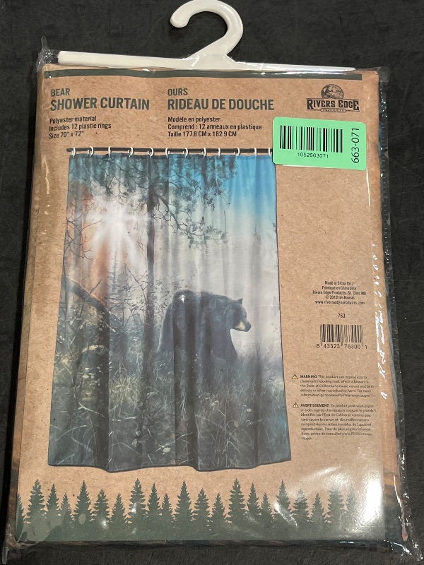 Photo 1 of 70X72 Rivers Edge Home Décor Bathroom Outdoor Bear Shed Curtain
