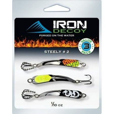 Photo 1 of Iron Decoy Steely 2 Tri Pak #3 Three 1/10oz 2in Casting Spoon Lures 3 Color Patterns