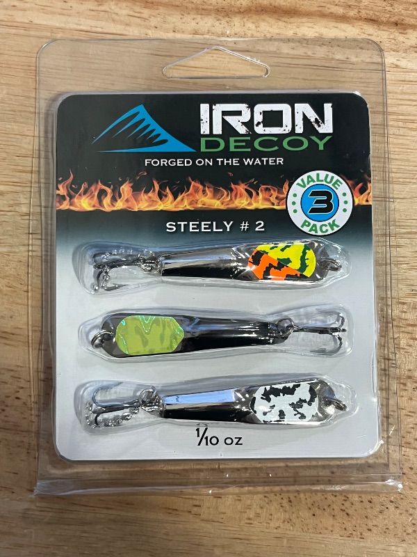 Photo 1 of Iron Decoy Steely 2 Tri Pak #3 Three 1/10oz 2in Casting Spoon Lures 3 Color Patterns
