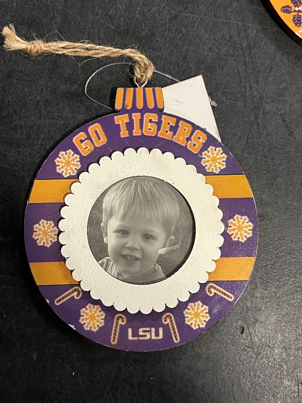 Photo 1 of 3 Pack LSU Tiger Holiday Ornaments with Picture Frames