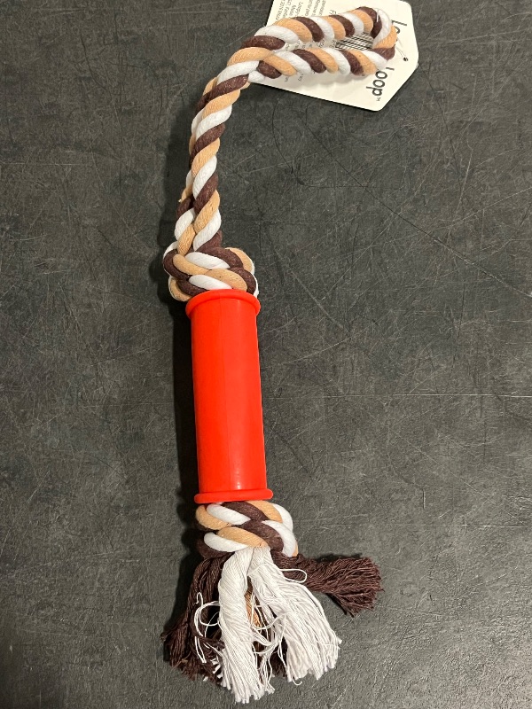 Photo 1 of Dog Rope Toy Designed for Interactive Play Between Pet and Owner , Made for Tug of War, Fetch, and Helps to Clean Teeth and Floss Gums During Chewing - Loopy-Loop