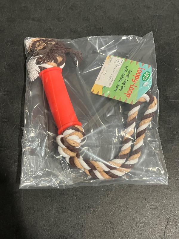Photo 1 of Dog Rope Toy Designed for Interactive Play Between Pet and Owner , Made for Tug of War, Fetch, and Helps to Clean Teeth and Floss Gums During Chewing - Loopy-Loop