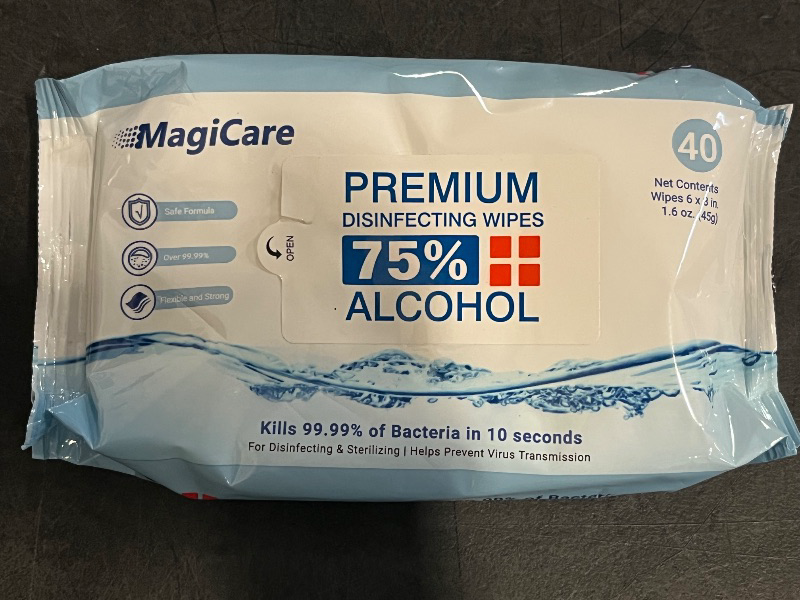 Photo 1 of 3 Packs of 75% Alcohol Premium Disinfecting Wipes , 40 Count Per Container