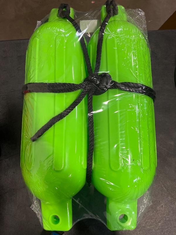 Photo 1 of BoatTector Inflatable Fender Value 2-Pack - 6.5" X 22", Neon Green
