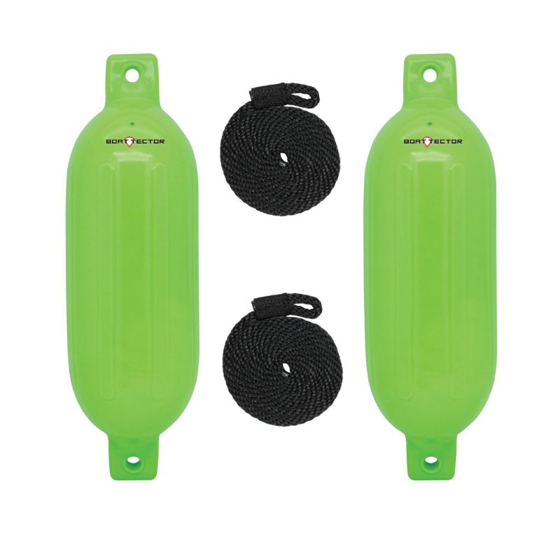 Photo 1 of BoatTector Inflatable Fender Value 2-Pack - 6.5" X 22", Neon Green
