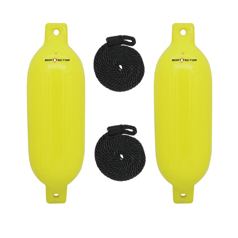 Photo 1 of BoatTector Inflatable Fender Value 2-Pack - 6.5" X 22", Neon Yellow
